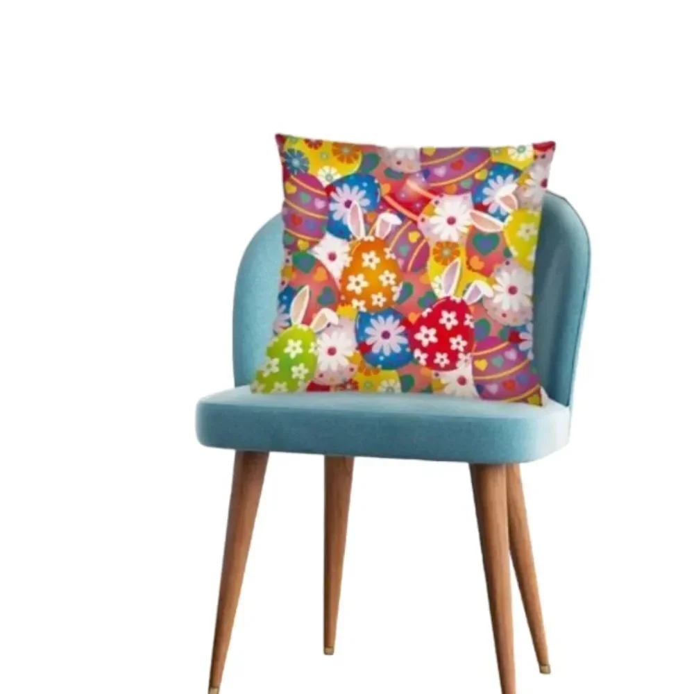 Colorful Easter Print Pillow Cover - Picture 3 of 5